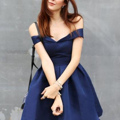 Beautiful One Shoulder Satin Pleated A Line Homecoming Dress S230 main image 0