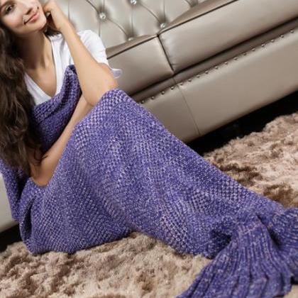 Super Soft Crochet Purple Mermaid Tail Sofa..