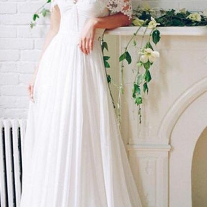 Beautiful A-line Off-shoulder White Long Wedding..