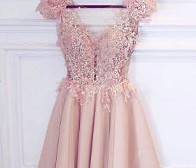 Cute A-Line V Neck Lavender Sequin Appliques Short Homecoming Dresses VK23072104 main image 0