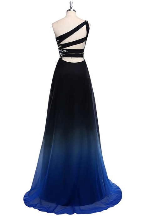 navy a line gown