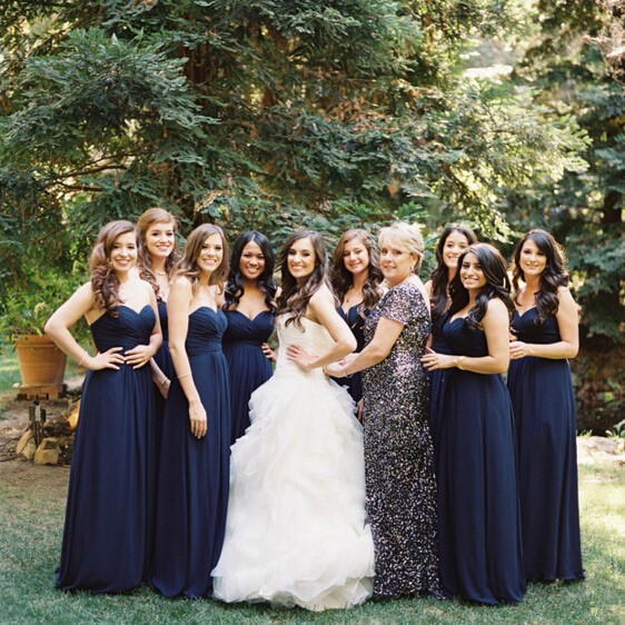 bridesmaids in navy blue