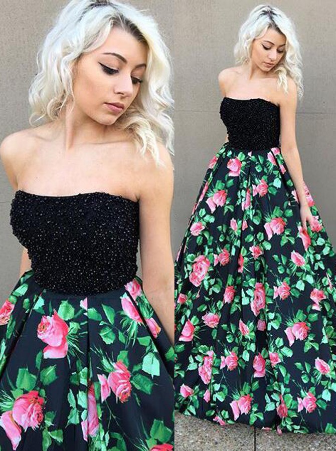 long blue floral dress Sweetheart Floor Length Formal Dresses, Blue Party Dr Color:Dusty Purple in stock color filter:Brown Light Blue Sleeveless Plaid